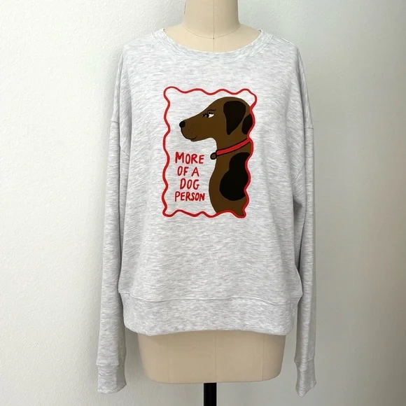 Anthropologie Maeve X Tulastra Studios Dog Graphic Sweatshirt NWT Crew Neck M - Picture 1 of 9